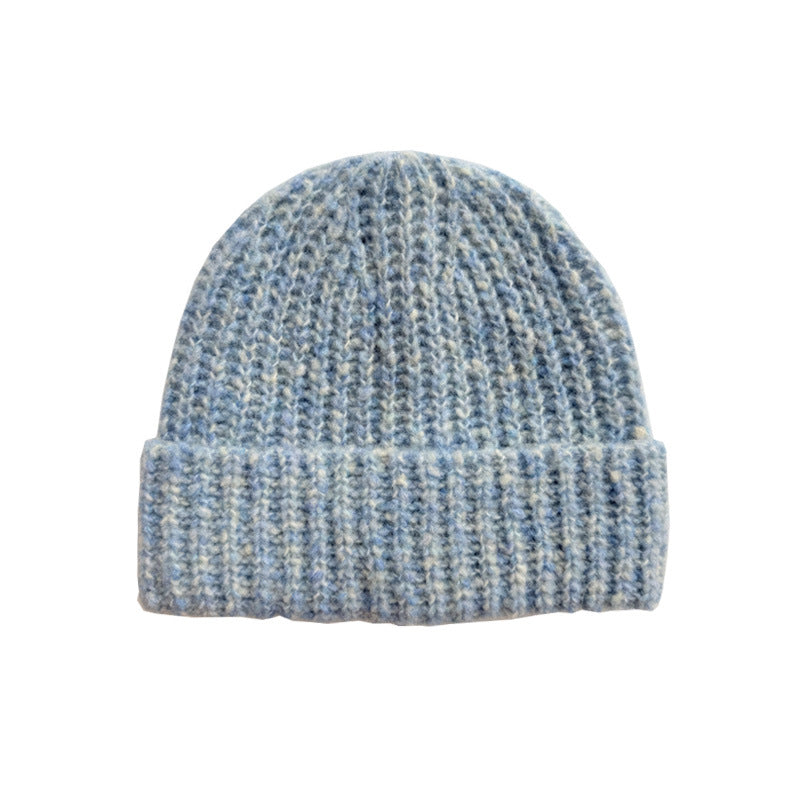 Knitted Wool Blend Beanie Hat for Women