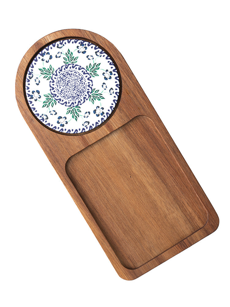 Solid Wood Tray, Water Cup, Plate, Vintage Bread, Dim Sum, Dessert Storage, Breakfast And Small Plate