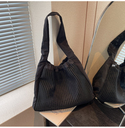 Hollow Nylon Tote Bag Stylish Casual Large Capacity Shoulder Bag