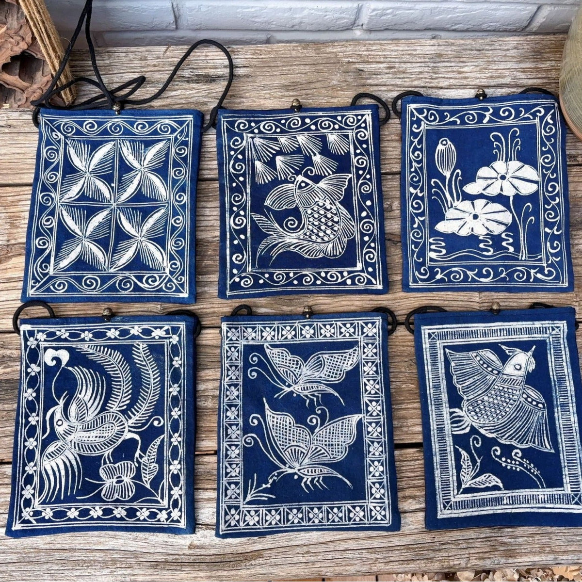 Batik Blue Dye Blue And White Dye Plant Dye Coarse Cloth Messenger Bag