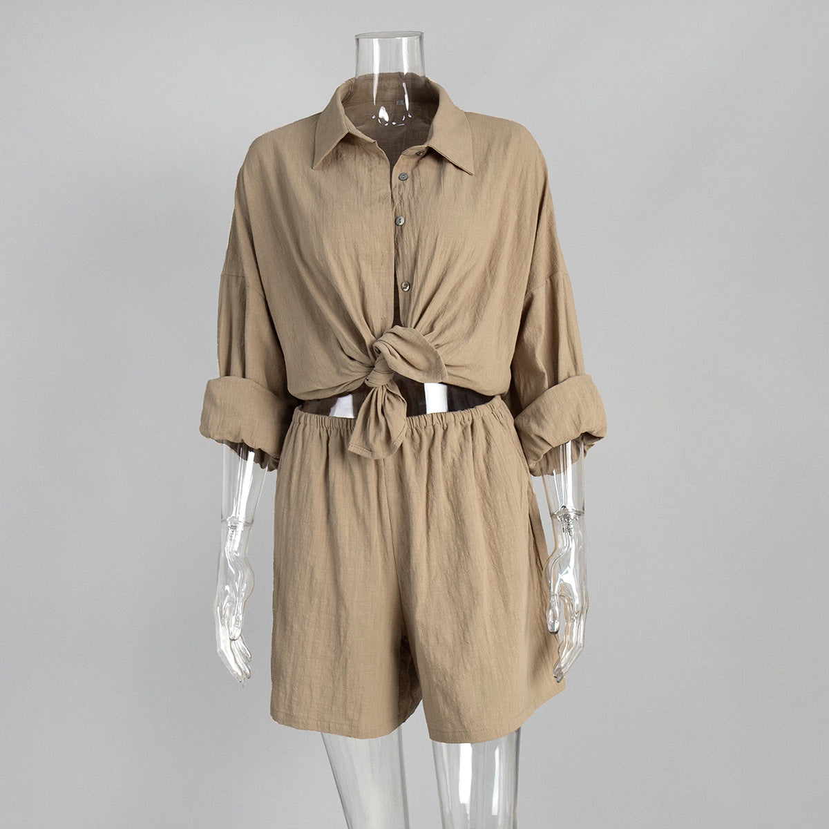 Summer Relaxed Fit Shirt And Shorts Set