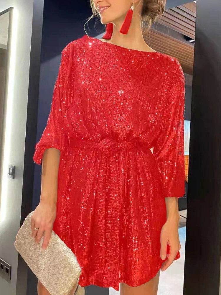 Shimmering Sequin Party Dress Cute Princess Dress