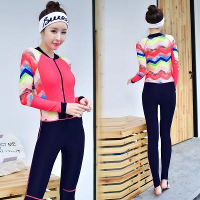 Quick-Drying Conjoined Long-Sleeved Trousers Sun Protection Full-Body Diving And Surfing Clothes Women'S Sports Swimsuits.