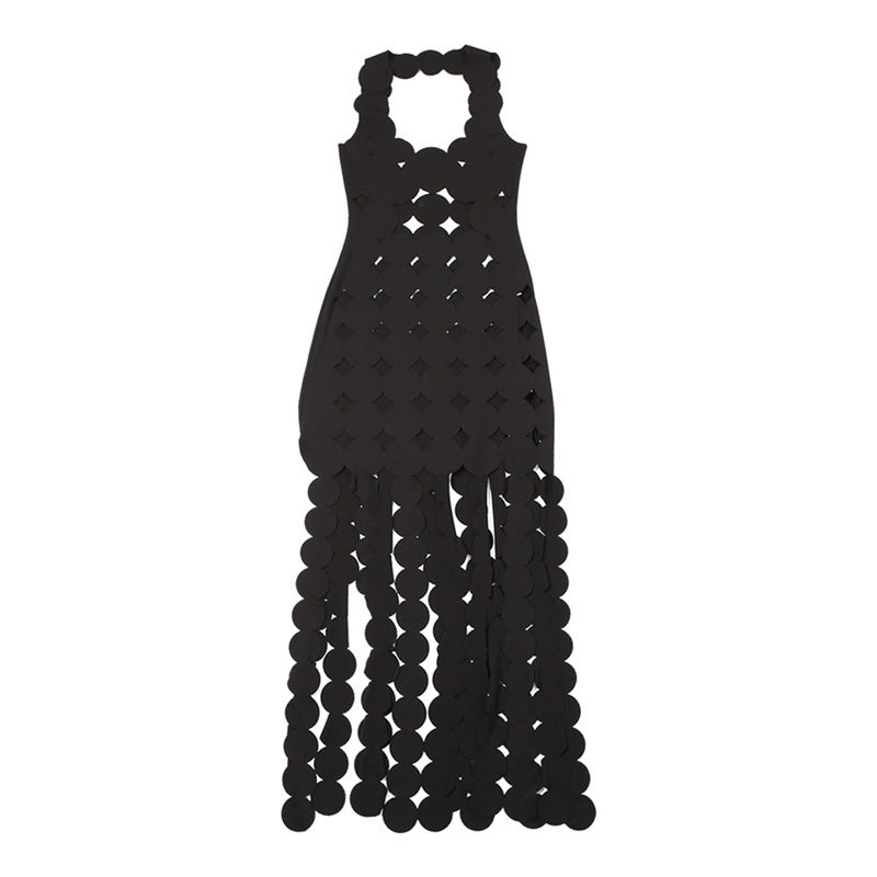 Sexy Hollow High-Waist Bodycon Maxi Dress