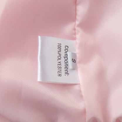 Pink Hooded Puffer Jacket Warm Thick Casual Outerwear