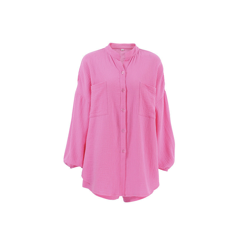 Solid Color Loose Casual Homewear Sets