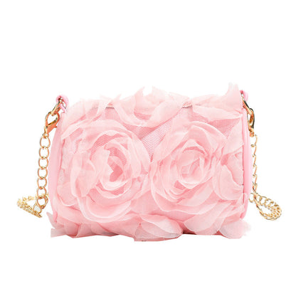 Trendy Floral Lace Cylinder Crossbody Bag
