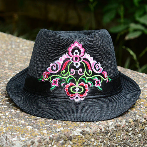 Embroidered Hat In Summer, Straw Hat, Women'S Top Hat, Tibetan Style, Sun Protection, National Style Embroidery In Summer And Autumn