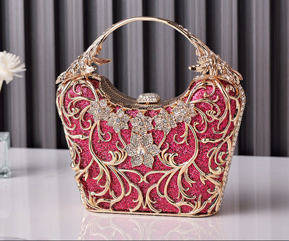 Elegant Black Evening Clutch with Hollow Design