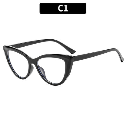 Trendy Color Block Cat Eye Blue Light Blocking Glasses for Women