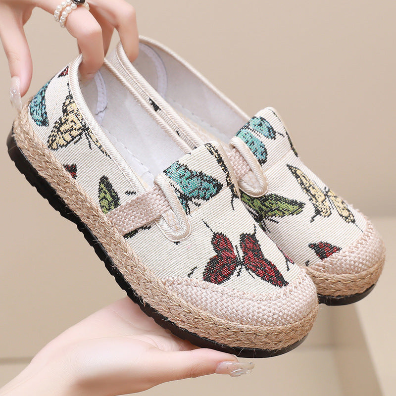 Single Shoe Women'S Retro Trend Flat Casual Old Beijing Women'S Shoes Lazy One Foot Fisherman Shoes