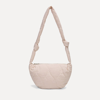 Simple Solod Color Puffer Shoulder Bag
