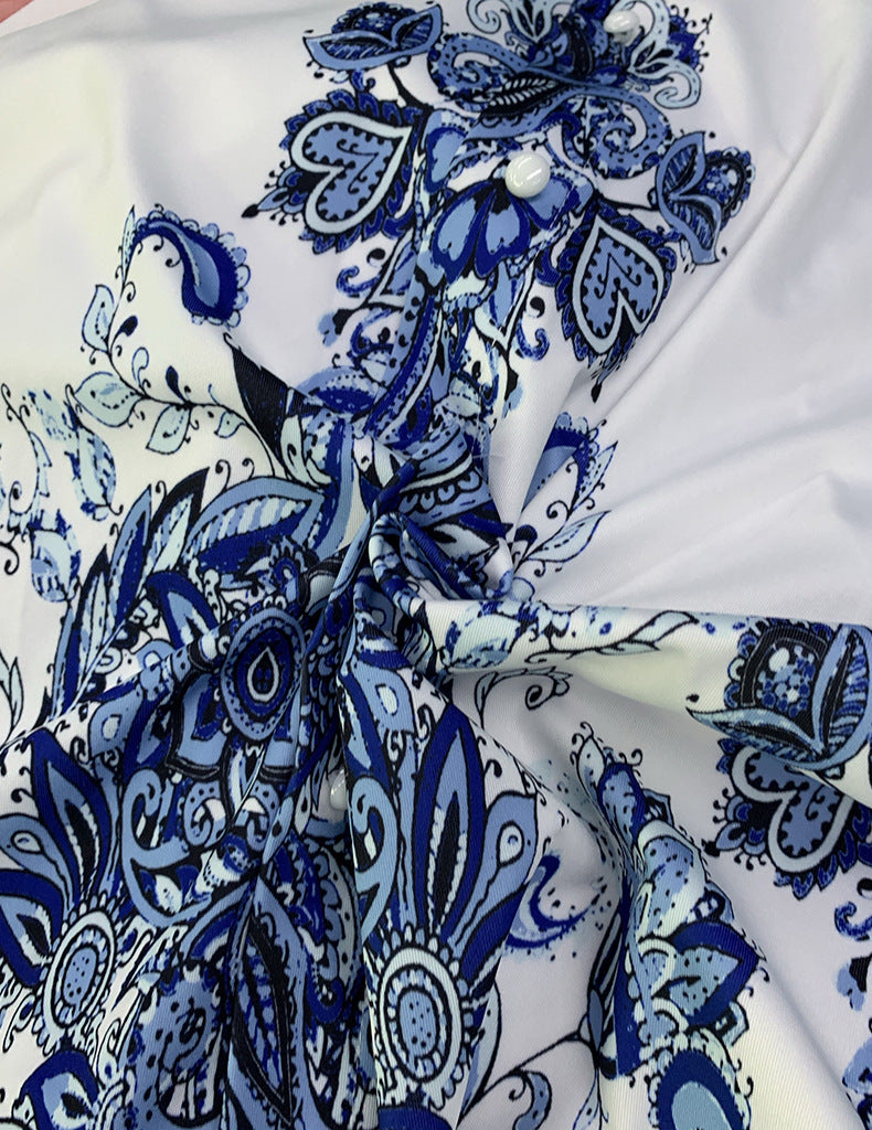 Fall New Women'S Fashion V-Neck Long Sleeve Bohemian Print Dress