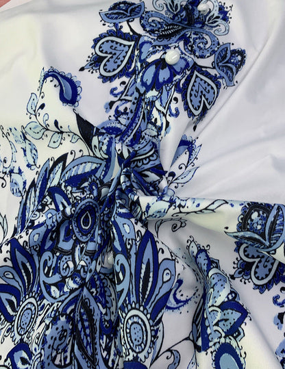 Fall New Women'S Fashion V-Neck Long Sleeve Bohemian Print Dress