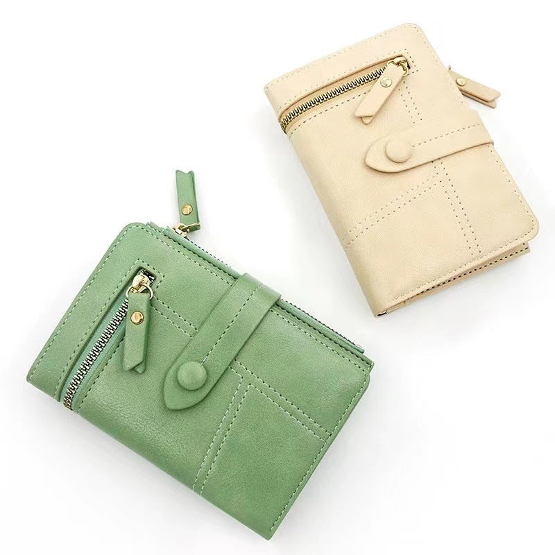 Simple Zip Leather Card Cases Wallets