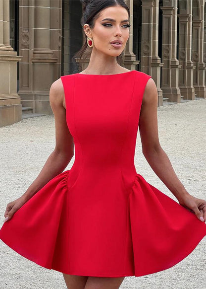 Cocktail Dress High Neckline Flared Skirt