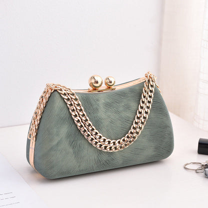 Elegant Black PU Evening Clutch Bag Vintage Style