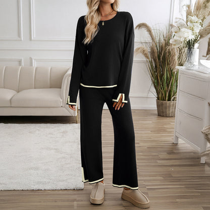 Casual Knit Sweater and Pants Set for Women