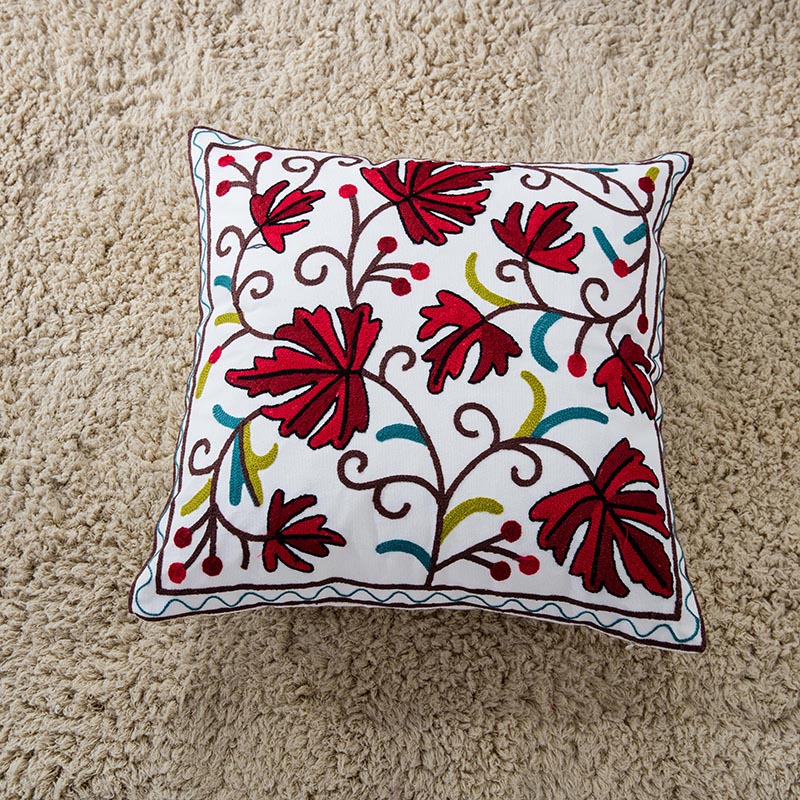 Towel Embroidered Cushion Cover Pillow Cover 45X45 Cotton Canvas Backrest Sofa Fresh Nordic Fashion