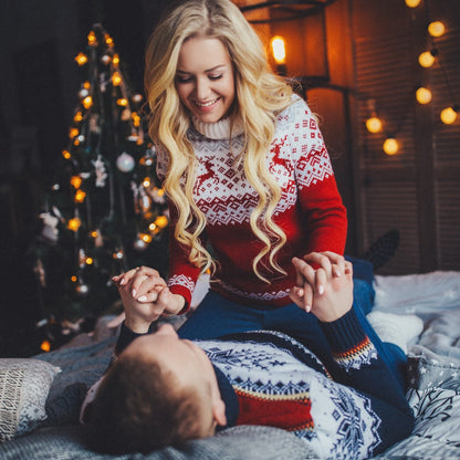 Knitwear Sweater Women'S Autumn And Winter New Loose High Neck Long Sleeve Couple Christmas Sweater