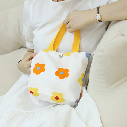 Cotton Mini Tote Bag Lightweight Summer Floral Handbag