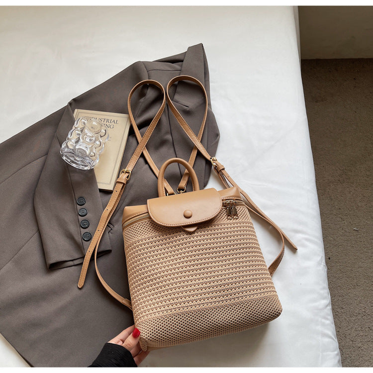 Fashionable Knitted Backpack for Women Casual Trendy
