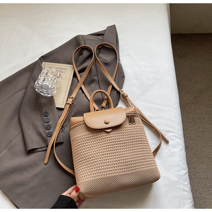 Fashionable Knitted Backpack for Women Casual Trendy