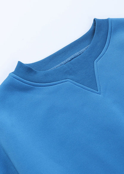 Oversized Cotton Blend Sweatshirt With Ribbed Cuffs