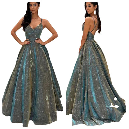 Elegant A-Line Evening Dress With Sequins