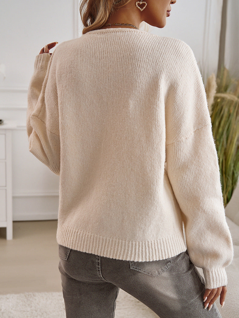 Solid Color String Tie Loose Cardigan