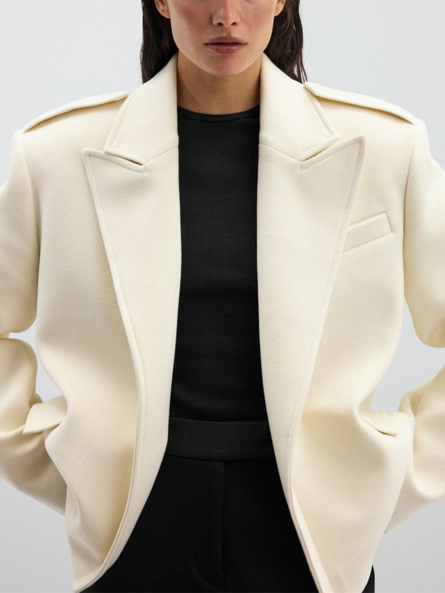 Loose Fit Blazer Jacket with Shoulder Epaulettes