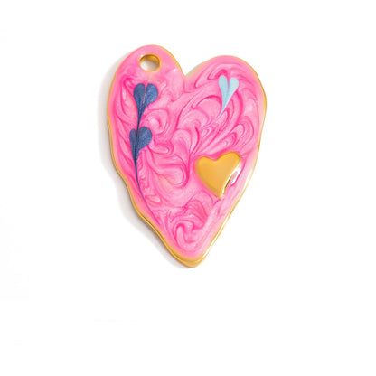 Stylish Ocean-Themed Stainless Steel DIY Pendant Heart Fish Charm