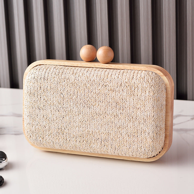 Woven Fabric Evening Clutch Bag Stylish Handheld Purse