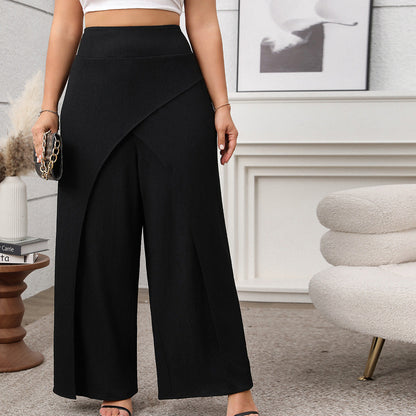 Loose Design Wide-Leg Pants Soft Cotton Casual Style