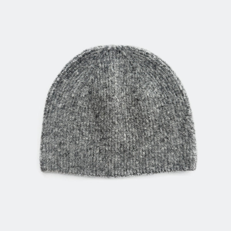 Solid Color Knit Beanie Hat for Women in Alpaca Wool Blend