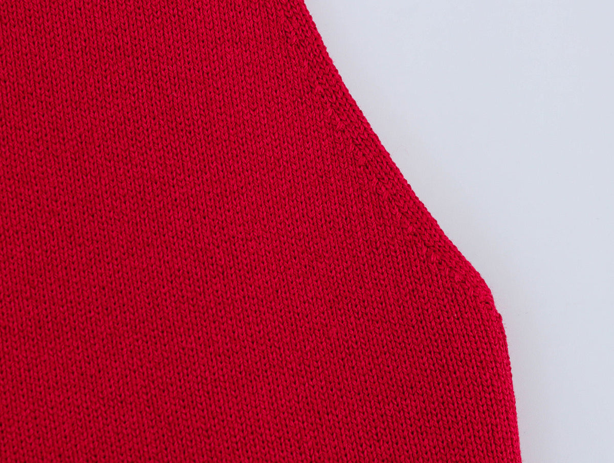 Splicing Round Neck Sleeveless Knit Maxi Dress