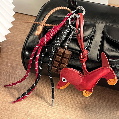 Leather Dog Rope Braided Bag Charms
