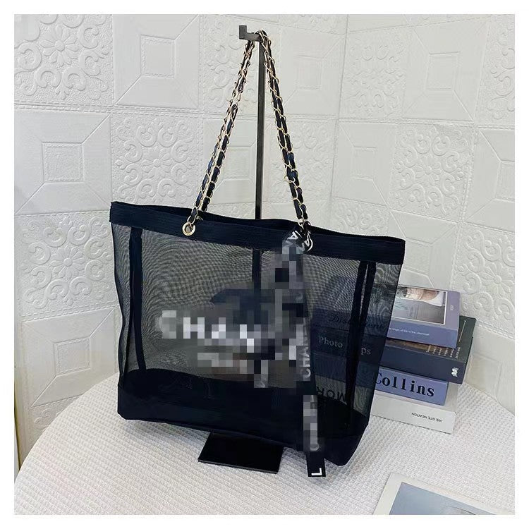 Transparent Mesh Tote Bag for Women, Large Capacity Gym & Beach Bag