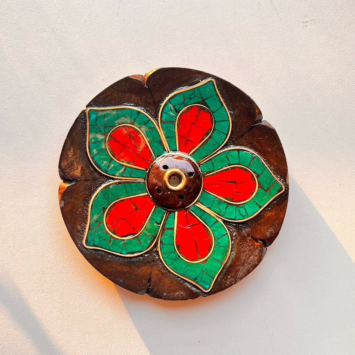 Nepal Tibetan Incense Insert Shiva'S Eye Gilt Gray Pottery Om Buzz Word Round Square Seat Handmade Six Character Mantra Incense Burner