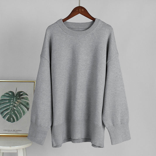 Casual Solid Color Knit Sweater