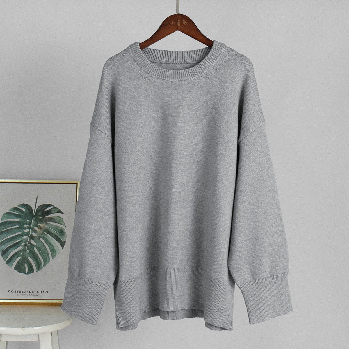 Casual Solid Color Sweater Comfortable Knit Pullover