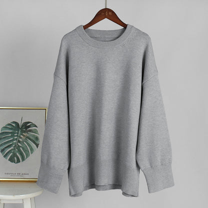 Casual Solid Color Sweater Comfortable Knit Pullover