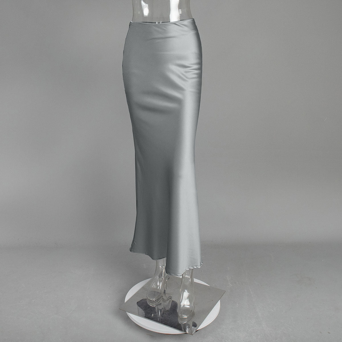 Mermaid Tail Satin Maxi Skirt Elegant Street Style