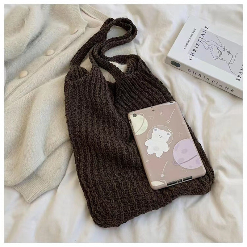 Simple Vintage Shoulder Bag Knit Tote Bag