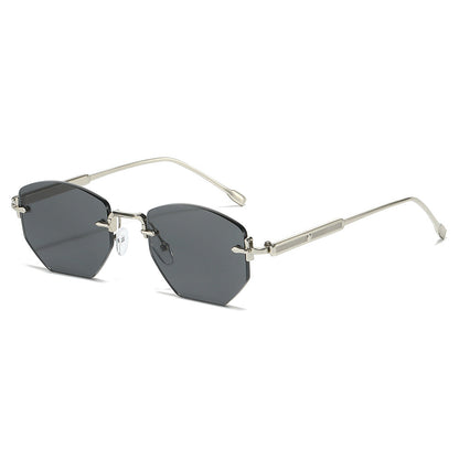 Trendy Polygonal Frameless Sunglasses UV400 Protection