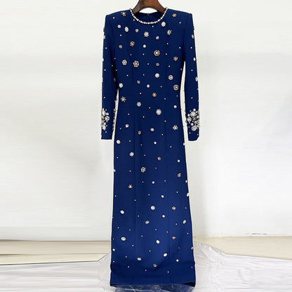Beaded Long Dress Elegant Party Gown