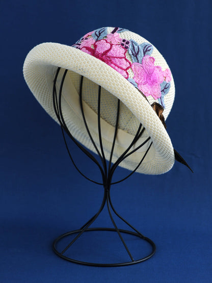 New Ethnic Style Embroidery Spring Knitted Fisherman Hat Sunscreen Sunshade Hat Women'S Summer Top Hat Tide Versatile Pot Hat
