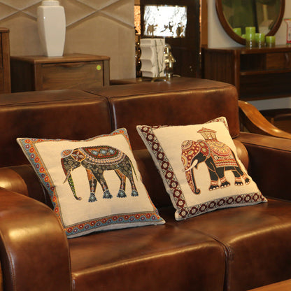 Ethnic Style Elephant Pillowcase Double-Sided Embroidered Pillowcase Sofa Cushion
