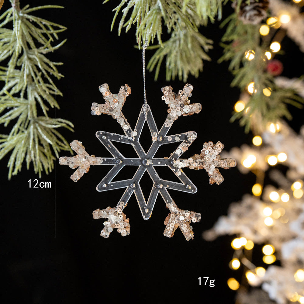 Snowflake Sequins Transparent Christmas Tree Hanging