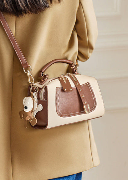Two Tone Structured Mini PU Leather Satchel